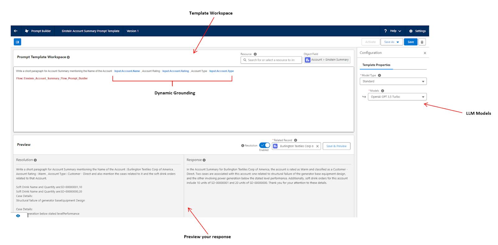 Salesforce Gen AI Prompt Builder