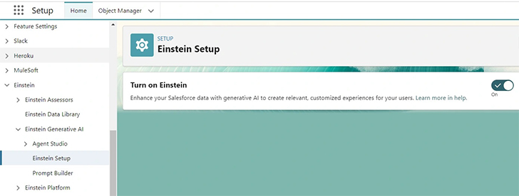 Enable Salesforce Einstein